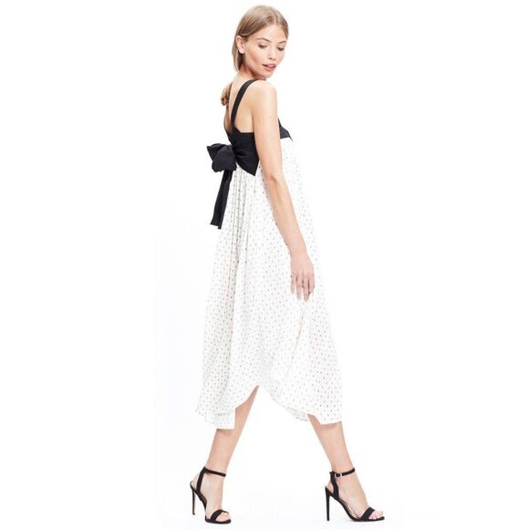 Hatch Bowie Poplin Panel Printed Airy Midi Maternity Bow Tie Dress Sz. 1 / Sm. - Picture 3 of 8